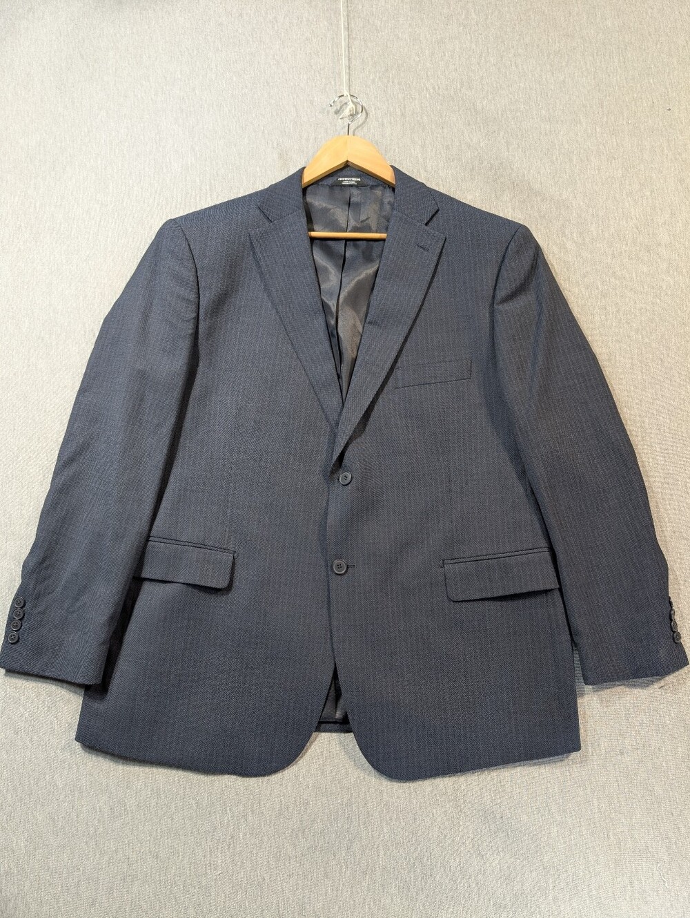 Geoffrey Beane Moores Striped Wool Blazer Men's 50R Navy Blue 2 Button